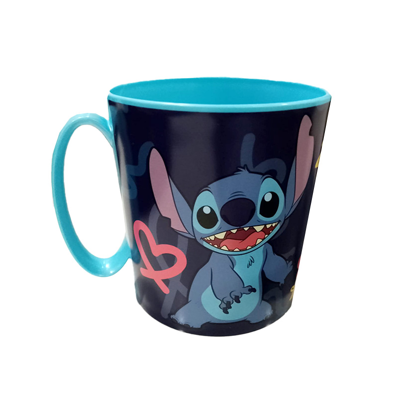 Taza plástico microondas 390ml Stitch